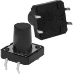 Тактовая кнопка RUICHI KAN1211-1201B, 12x12x12 мм, OFF-(ON), 50 мА, 12 В, 100 мОм