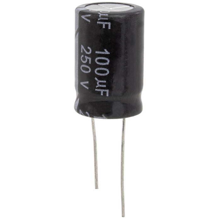 KM101M2EBKJ1625VBK JWCO Конденсатор электролитический радиальный, 100 мкФ, 250 В, 16х25 мм, -25…+105 °C, наработка 2000 часов