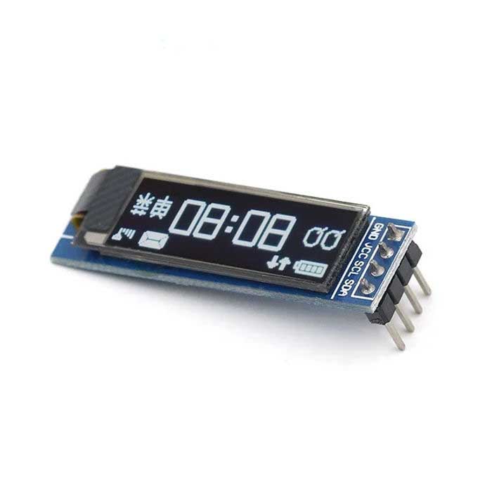 0.91-дюймовый модуль OLED-дисплей RUICHI, DSM-OLED-0.91-4P-Y, разрешение 128x32 пикселей, интерфейс I2C, драйвер SSD1306, желтый