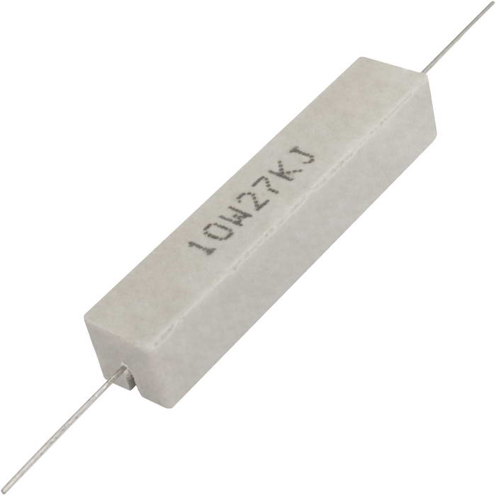 Мощный постоянный резистор RUICHI RX27-1 27 кОм 10W 5% / SQP10, керамо-цементный корпус