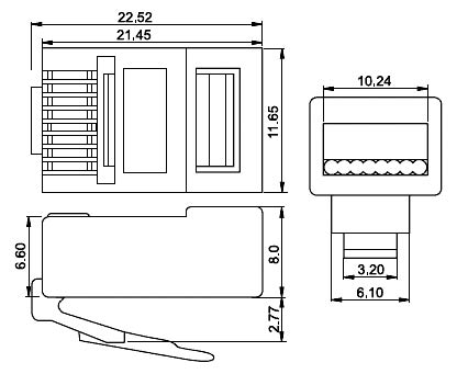 L-KLS12-RJ45-8P8C-01 (Разъёмы на провод KLS)