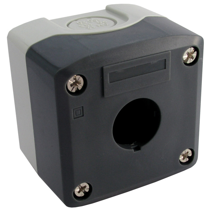 Кнопочный пост RUICHI GB5-D01, 1-местный, IP40/IP65, 67х67х65 мм, открытой установки, серый/черный