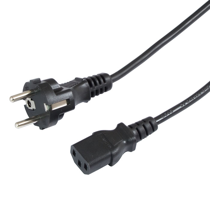 Сетевой шнур ПВС-АП S22DC13 3х0.75 1.8м(ч), Электрическая мануфактура, 3 провода, d провода 0.75 мм, длина 1.8 м, черный