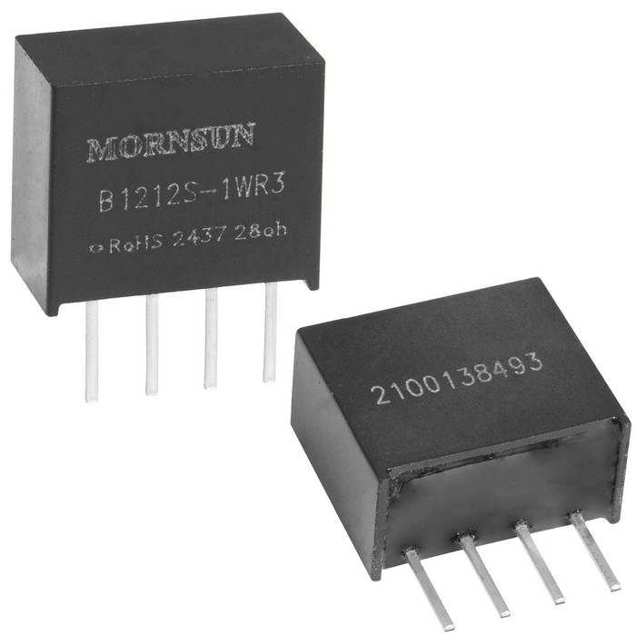 B1212S-1WR3-MS, Преобразователь DC/DC мощность, Вт: 1 вход 12В выход 12В изоляция: 1500В