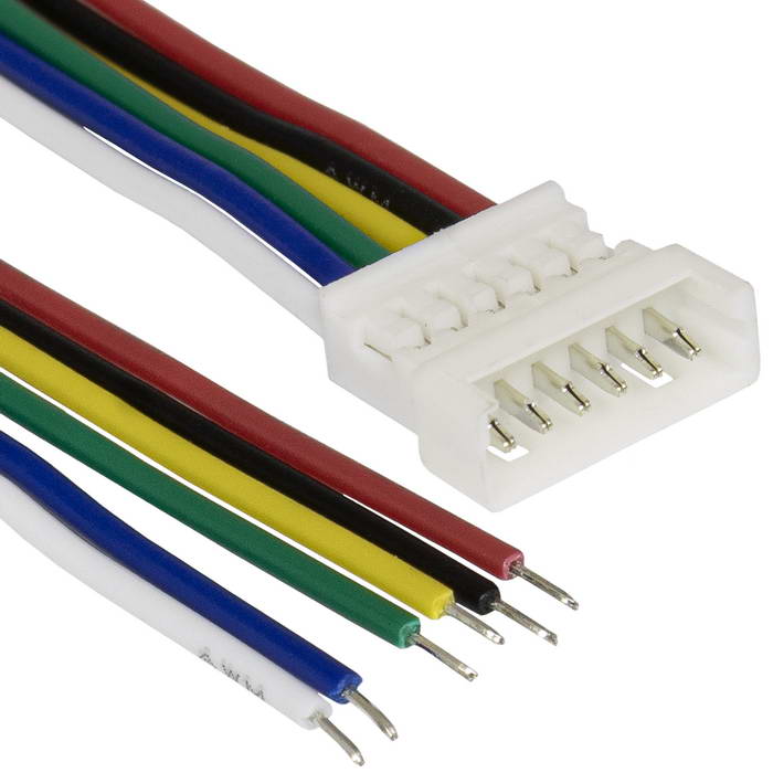 Разъём контактный RUICHI SH 1,25mm 6pin 100mm M (штекер) с 6 контактами 26AWG 10 см