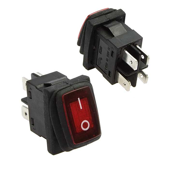 Клавишный переключатель RUICHI SB015, IP65, ON-OFF, 13x19.2 мм
