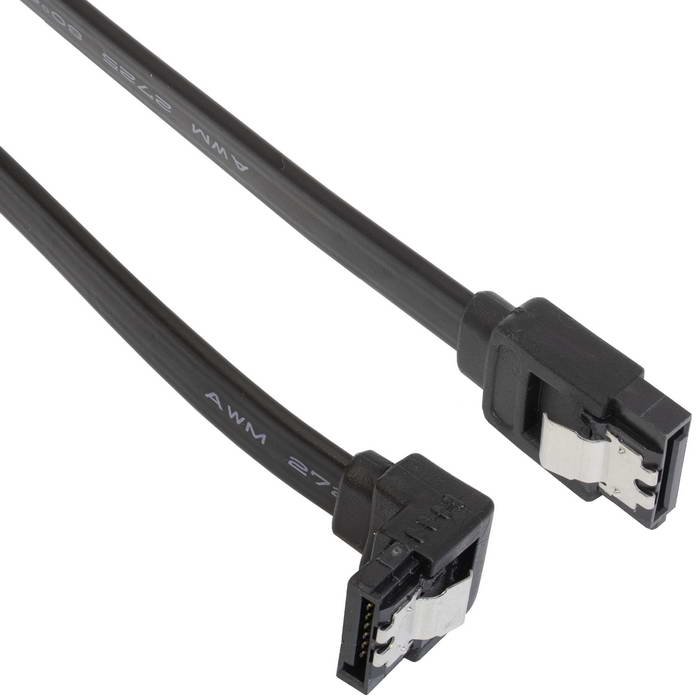 Кабель интерфейсный RUICHI SATA-AD-40-3.0-6GBPS, черный, SATA - SATA угловой, 400 мм