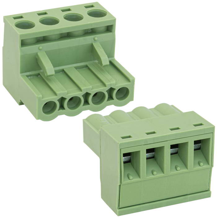 Разъемный клеммный блок на кабель RUICHI 2ERGK-5.0-04P ( 2EDGK-5.0-04P / 2EGTK-5.0-04P ), розетка (F), 4 контакта, шаг 5.00 мм