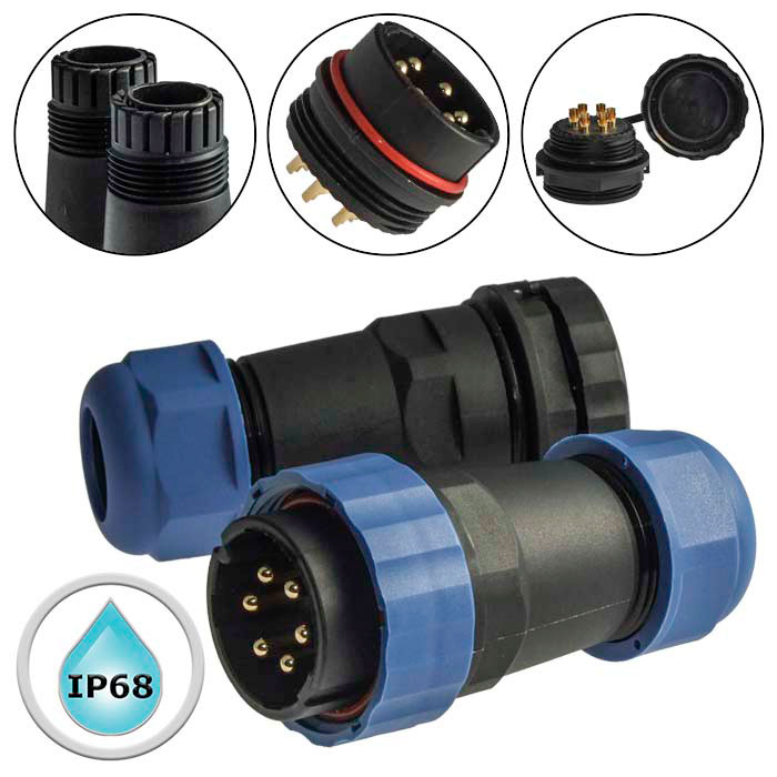 Разъём герметичный SZC28 6P-F-M, 6 контактов