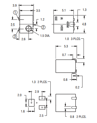 3224W-1-103E (Резисторы подстроечные BOURNS)