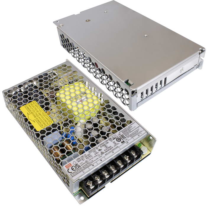 LRS-150-12-MW, Блок питания AC-DC в корпусе, 150Вт, вход 115/230В AC (переключатель), 47:63Гц, выход 12В/12.5A, рег. вых +10%, изоляция 3750В AC, в кожухе 129х97х30мм, -30:+70°С