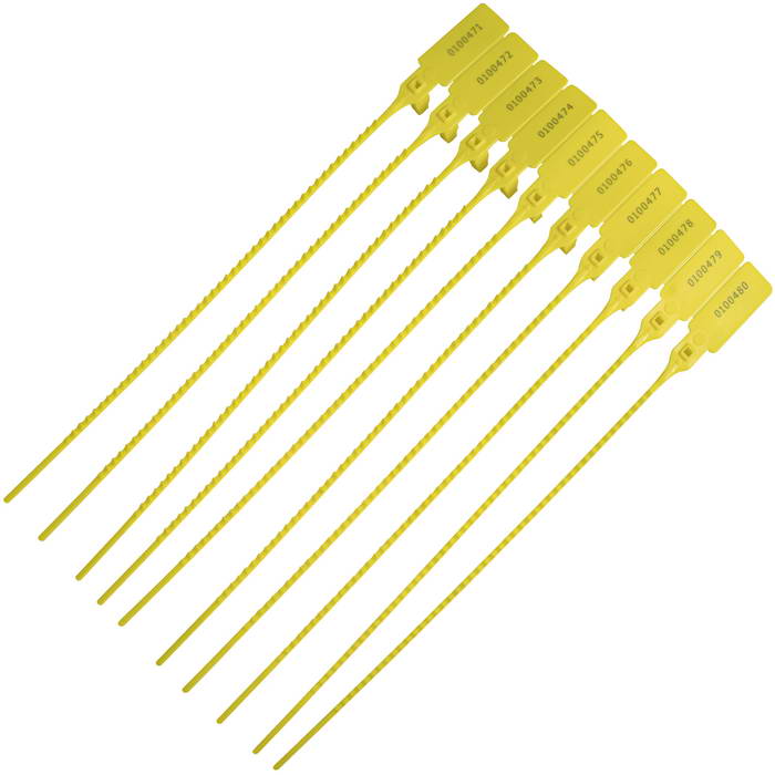 Пломба пластиковая номерная Fortisflex УП 255, желтая, 315х20