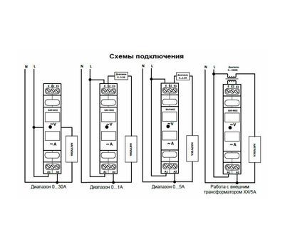 Вольтметр/Амперметр ВАР-М02 AC20-450В УХЛ4 (Меандр 4680019910253)