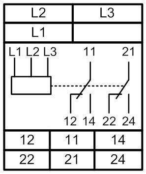 РКФ-М07-1-15 AC100В УХЛ2 реле контроля 3-х фазн. Напряжения (рис.3)
