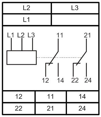 ЕЛ-12М-15 AC400В УХЛ2 реле контроля 3-х фазн. Напряжения (рис.3)