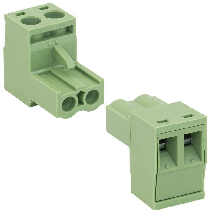 Разъемный клеммный блок на кабель RUICHI 2ERGK-5.0-02P ( 2EDGK-5.0-02P / 2EGTK-5.0-02P ), розетка (F), 2 контакта, шаг 5.00 мм