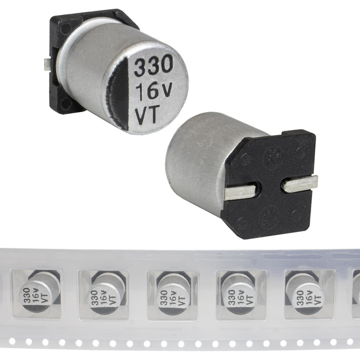 EVT016ADA331M08B0 JWCO Конденсатор электролитический SMD, 330 мкФ, 16 В, 8х10.5 мм, - 55…+105 °C, наработка 2000 часов
