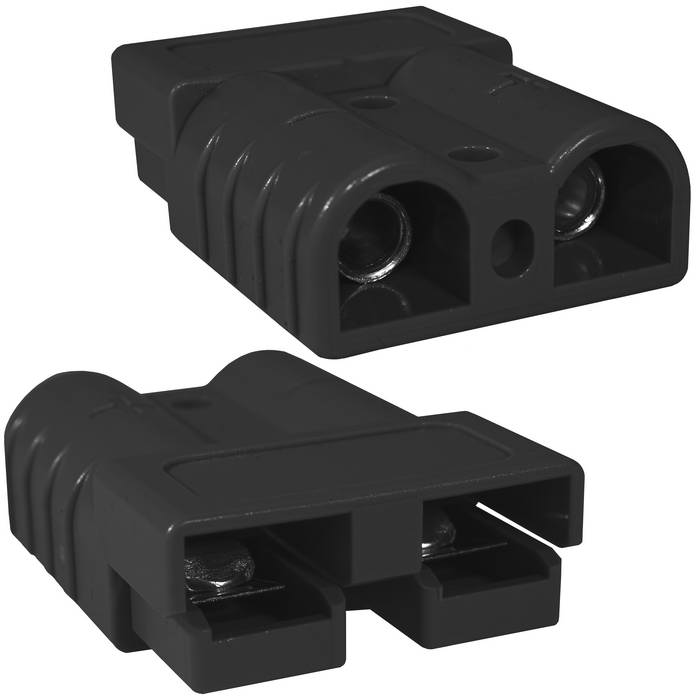 Силовой разъем RUICHI PS-50-B, 50 А, 600 В, -20...+150 °C, корпус PC UL94 V-0 черный, тип Андерсон