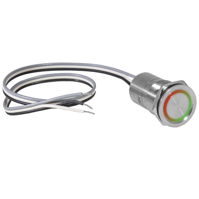 Кнопка сенсорная с подсветкой, с фиксацией TS22-11ZC/RG/S off-on, М22, IP68, нержавеющая сталь