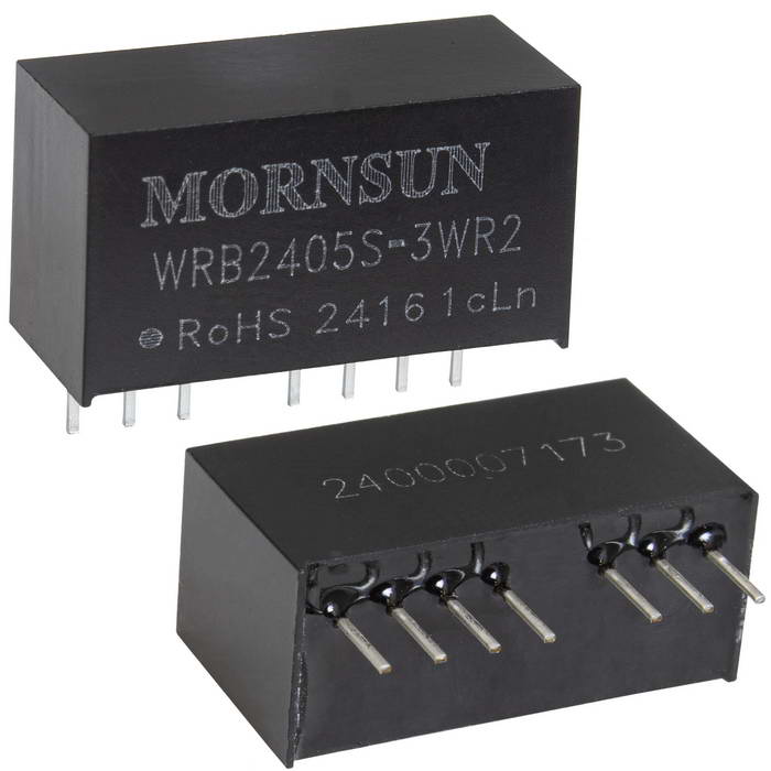 WRB2405S-3WR2-MS, Преобразователь DC/DC мощность, Вт: 3 вход 24(18-36)В выход 5В изоляция: 1500В, 22.0*9.5*12.0мм