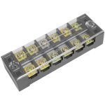 Клеммная колодка винтовая с крышкой RUICHI TB-2506, 12 контактов, М4, 25 А, 600 В, 10 AWG, 6 мм2, корпус пластик модифицированный
