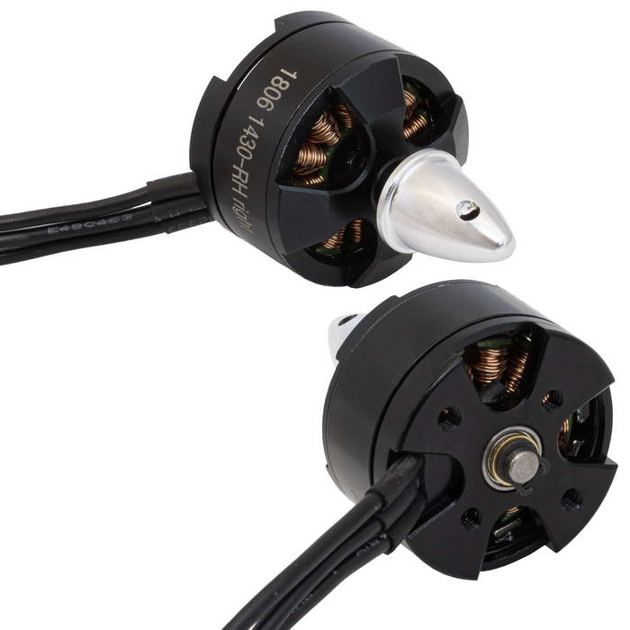 Электродвигатель бесщеточный RUICHI 1806 1430-RH, 1430 kV, диаметр вала с резьбой M5, правое направление резьбы, цвет черный/серебряный