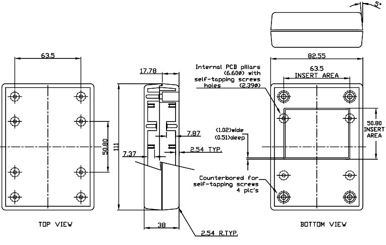 G1202G   корпус пласт., 111 x 82,5 x 38, серый (рис.2)