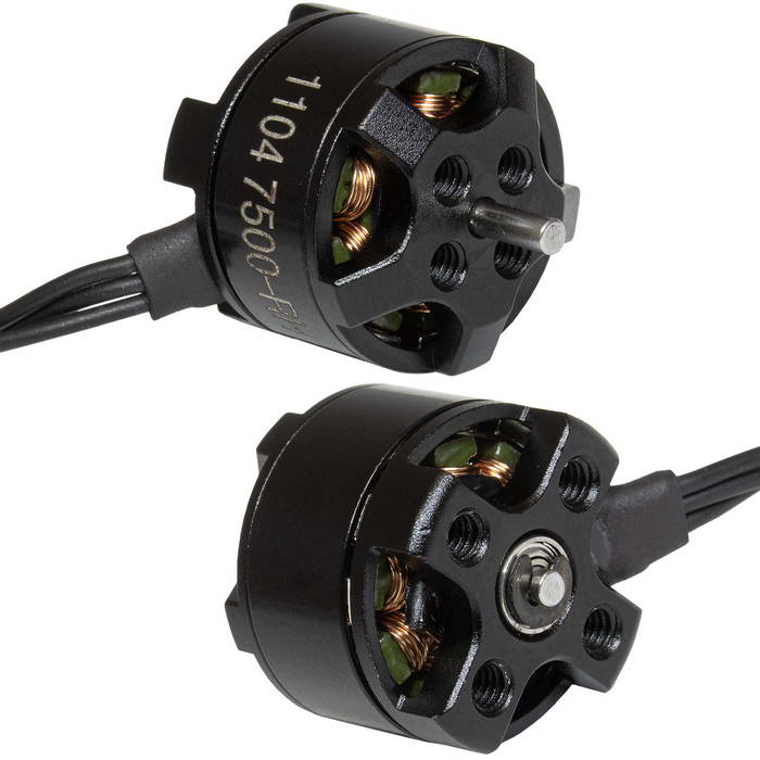 Электродвигатель бесщеточный RUICHI 1104 7500-RH, 7500 kV, диаметр вала 1.5 мм, цвет черный