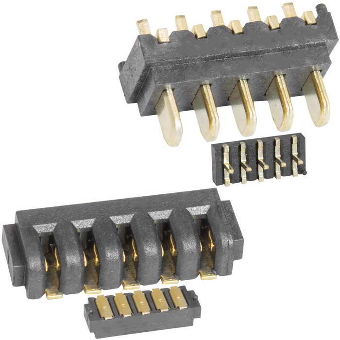 Разъем питания зажимной для аккумулятора (комплект: male-female) RUICHI CCSA-MF2.0-P05, 5 контактов, шаг контактов 2.0 мм, 30 В, -25...+80 °C, контакты латуные с покрытием, корпус (UL94V-0)