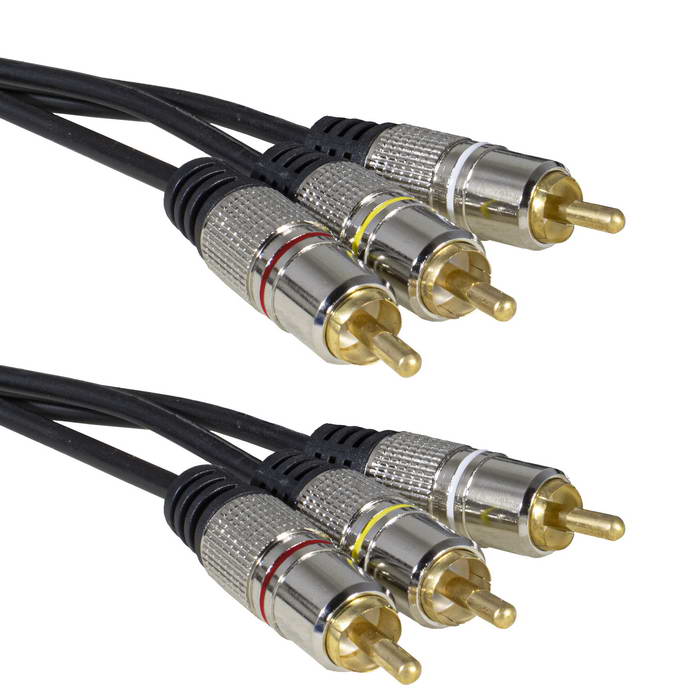 Аудио-видео шнур RUICHI 3 RCA - 3 RCA GM 1.5m