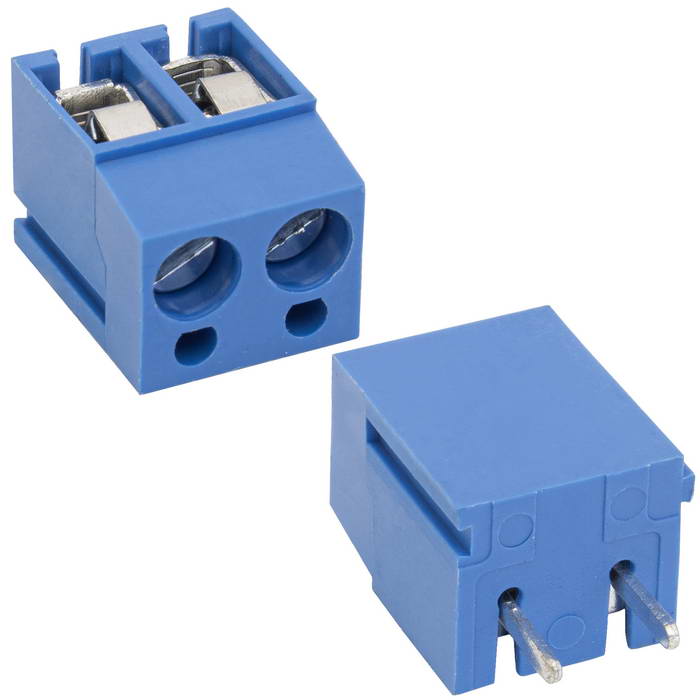 Винтовой модульный клеммный блок RUICHI RG305-5.0-02P ( DG305-5.0-02P / GT305-5.0-02P ) , на плату, 2 контакта, шаг 5.00 мм