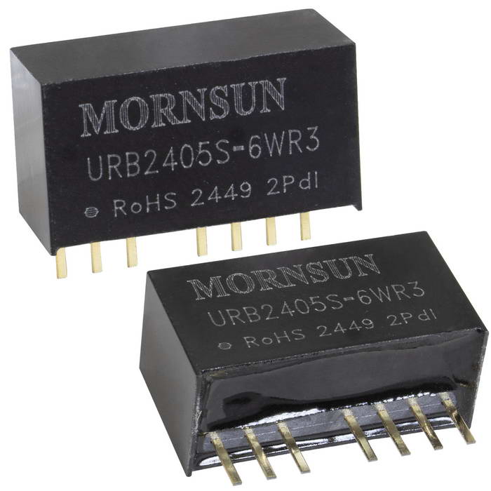 URB2405S-6WR3-MS, Преобразователь DC/DC мощность, Вт: 6 вход 24(9-36)В выход 5В изоляция: 1600В, 22.00*9.50*12.00мм