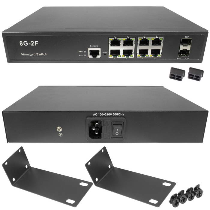 Управляемый L2+ PoE коммутатор Gigabit Ethernet на 8GE PoE + 2 GE SFP порта. Порты: 8xGE (10/100/1000Base-T) с PoE (до 30W) + 2xGE SFP (1000Base-X). Соответствует стандартам PoE IEEE 802.3af/at.