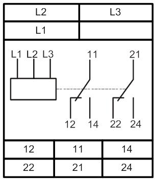 РКФ-М06-13-15 AC400В УХЛ4 реле контроля 3-х фазн. Напряжения (рис.3)