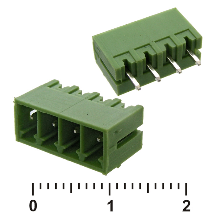 Разъемный клеммный блок на плату SZC XY2500V-E-4 ( 15EDGVC-3.81-04P / 15EGTVC-3.81-04P / L-KLS2-EDV-3.81-04P ), вилка (M), 4 контакта, шаг 3.81 мм