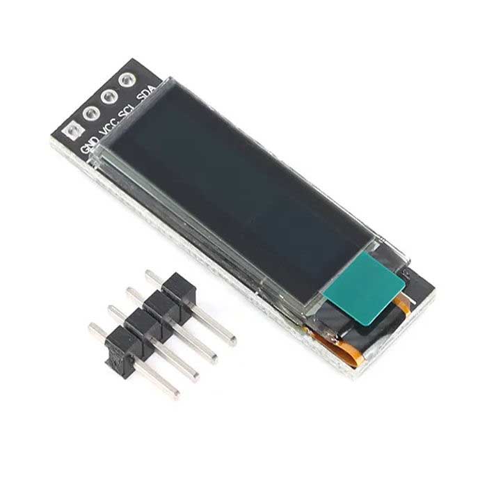 0.91-дюймовый модуль OLED-дисплей RUICHI, DSM-OLEDv2-0.91-4P-B, разрешение 128x32 пикселей, интерфейс I2C, драйвер SSD1306, синий