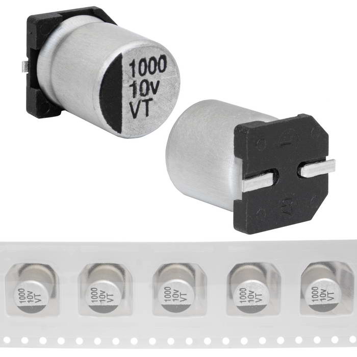EVT010ADA102M08B0 JWCO Конденсатор электролитический SMD, 1000 мкФ, 10 В, 8х10.5 мм, - 55…+105 °C, наработка 2000 часов