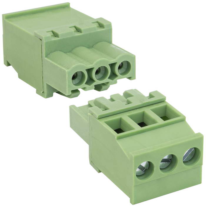 Разъемный клеммный блок на кабель RUICHI 2ERGKA-5.0-03P ( 2EDGKA-5.0-03P / 2EGTKA-5.0- 03P ), розетка (F), 3 контакта, шаг 5.00 мм