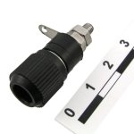 Гнездо RUICHI 10-0019 чёрный, монтаж на панель