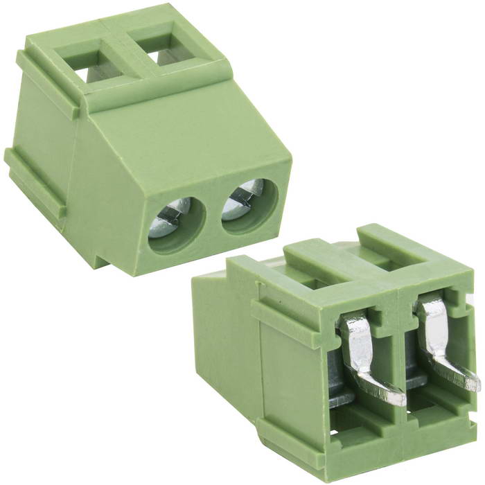 Винтовой модульный клеммный блок RUICHI RG500-5.0-02P ( DG500-5.0-02P / GT500-5.0-02P ), на плату, 2 контакта, шаг 5.00 мм