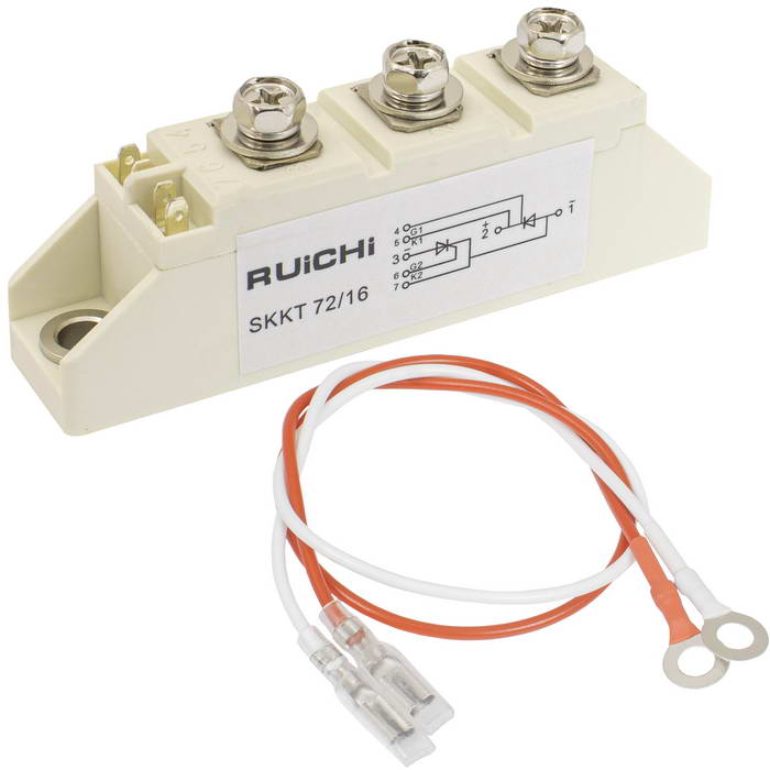 SKKT72/16 RUICHI тиристорный модуль, полумост, 87 А, 1600 В, 93 х 20 х 30 мм