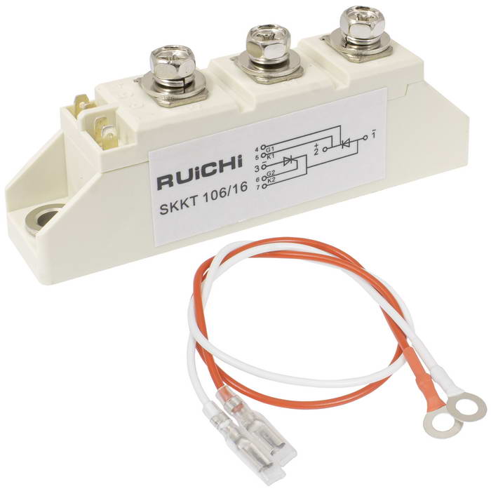 SKKT106/16 RUICHI тиристорный модуль, полумост, 110 А, 1600 В, 93 х 20 х 30 мм