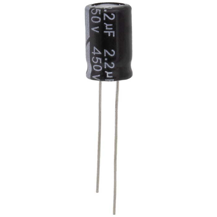 KM2R2M2WBKJ0812VBK JWCO Конденсатор электролитический радиальный, 2.2 мкФ, 450 В, 8х12 мм, -25…+105 °C, наработка 2000 часов