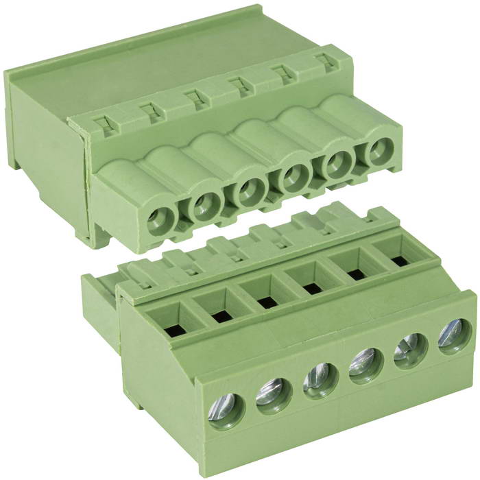 Разъемный клеммный блок на кабель SZC XY2500F-AV-06P ( 2EDGKA-5.0-06P / 2EGTKA-5.0-06P ), розетка (F), 6 контактов, шаг 5.00 мм