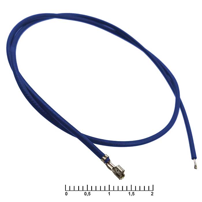 Разъём питания низковольтный RUICHI HB шаг 2,00 мм AWG26 0,3m синий, 1 контакт