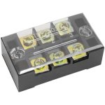 Клеммная колодка винтовая с крышкой RUICHI TB-2503, 6 контактов, М4, 25 А, 600 В, 10 AWG, 6 мм2, корпус пластик модифицированный