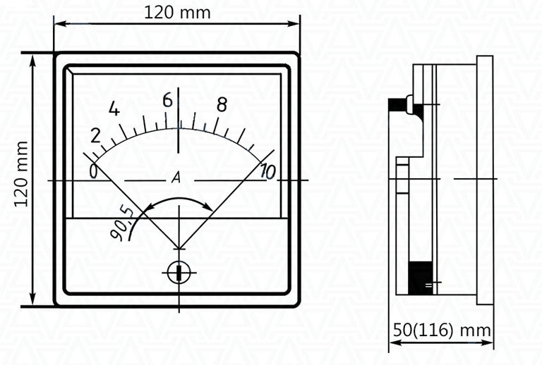 Прибор щитовой Э365-2 40КА 8000/5 (50ГЦ)