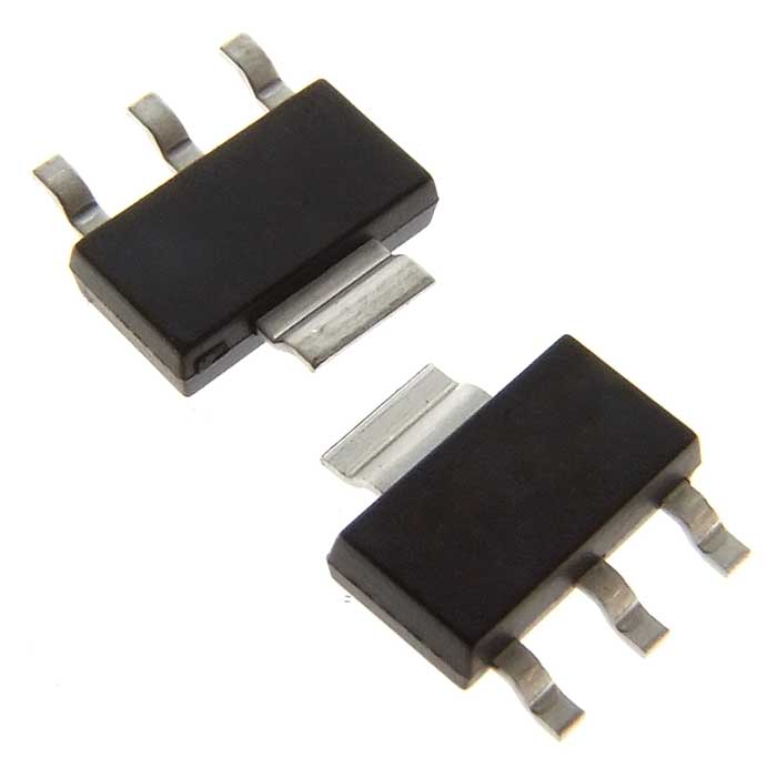 LD1117S33CTR, Линейный регулятор напряжения ST Microelectronics положительной полярности, 3.3 В, 0.8 А, -40...+125C, корпус SOT-223-3