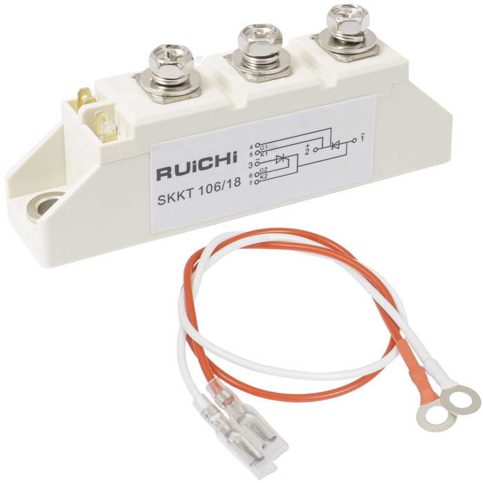 SKKT106/18 RUICHI тиристорный модуль, полумост, 110 А, 1800 В, 93 х 20 х 30 мм