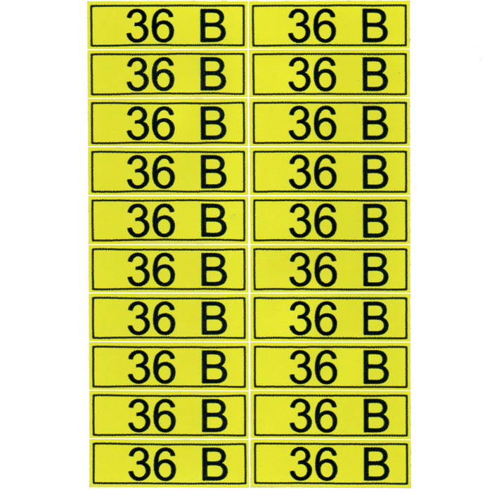 Информационный знак "36 В" 15х50